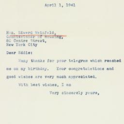 Letter: 1941 April 1