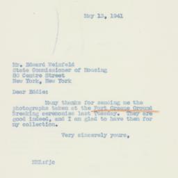 Letter: 1941 May 13