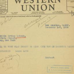 Letter: 1938 December 1