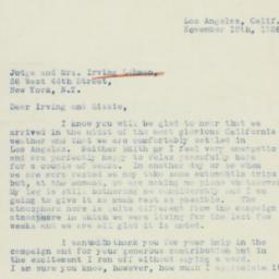 Letter: 1938 November 19