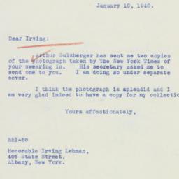 Letter: 1940 January 10