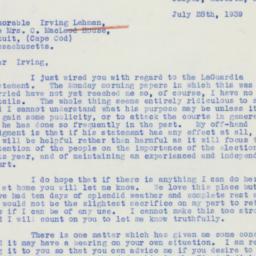 Letter: 1939 July 28