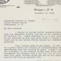 Letter: 1950 November 15