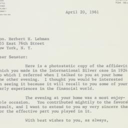 Letter: 1961 April 20