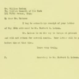 Letter: 1926 May 26