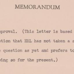 Memorandum: 1955 May 17