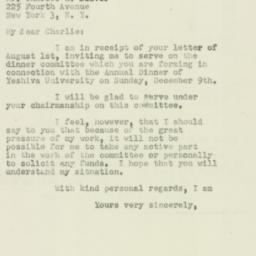 Letter: 1951 August 2