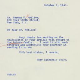 Certificate: 1940 October 2