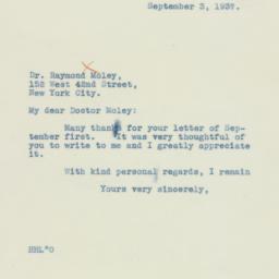 Letter: 1937 September 3