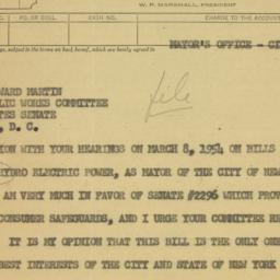 Telegram: 1954 March 9