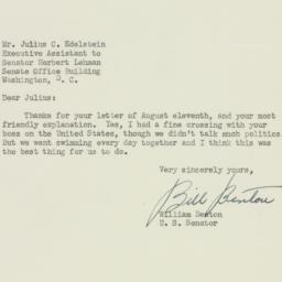 Letter: 1952 August 26
