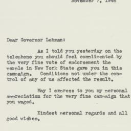 Letter: 1946 November 7