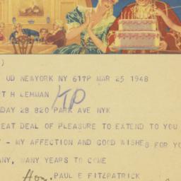 Telegram: 1948 March 25
