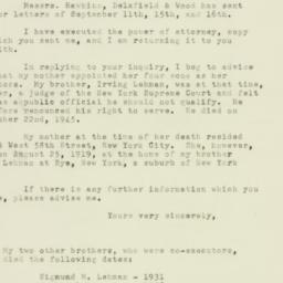 Letter: 1947 September 29