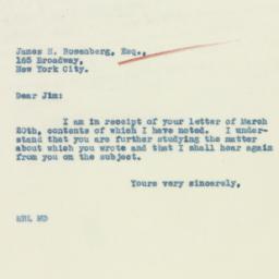 Letter: 1933 March 22