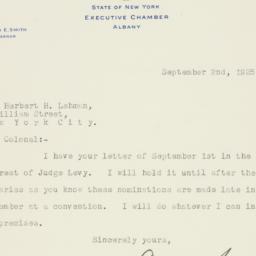 Letter: 1925 September 2
