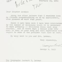 Letter: 1961 February 23