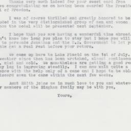 Letter: 1963 July 16
