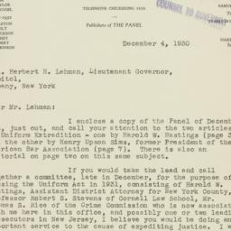 Letter: 1930 December 4