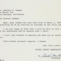 Letter: 1962 March 8