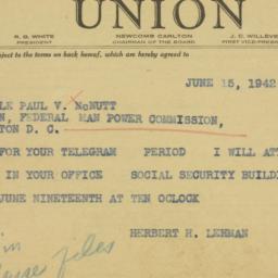 Telegram: 1942 June 15