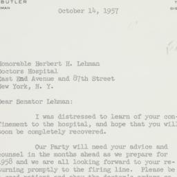 Letter: 1957 October 14
