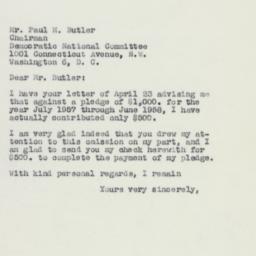 Letter: 1958 April 25
