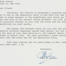 Letter: 1961 November 8