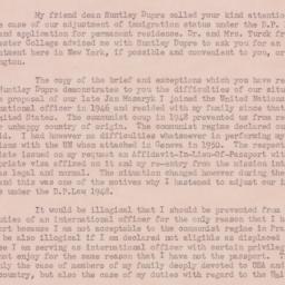 Letter: 1951 November 1