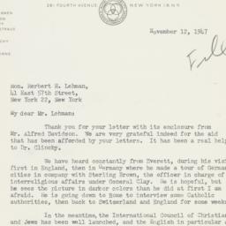Letter: 1947 November 12