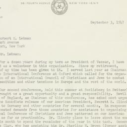 Letter: 1947 September 3