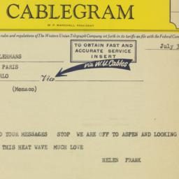 Telegram: 1958 July 3