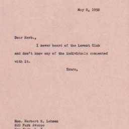 Letter: 1958 May 8