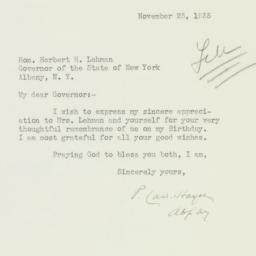 Letter: 1935 November 22