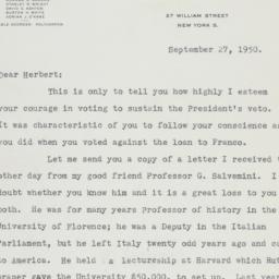 Letter: 1950 September 27