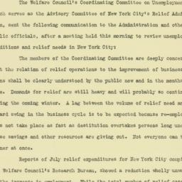 Press Release: 1933 August 18