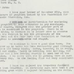 Letter: 1952 December 1