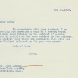 Letter: 1938 May 24