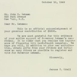 Letter: 1949 October 10