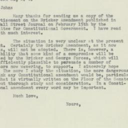 Letter: 1954 February 17