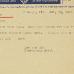 Telegram: 1940 July 19