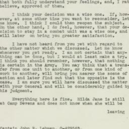 Letter: 1943 August 2