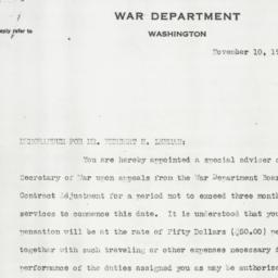Memorandum: 1919 November 10