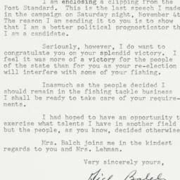 Letter: 1950 November 10