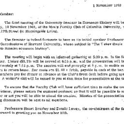 Announcements, 1969-11-01. ...