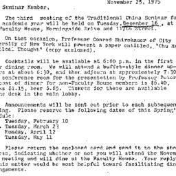 Announcements, 1975-11-25. ...