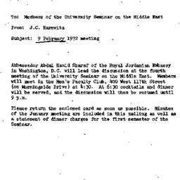 Announcements, 1972-01-20. ...
