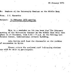 Announcements, 1973-01-25. ...