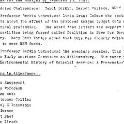 Minutes, 1981-02-10. Early ...