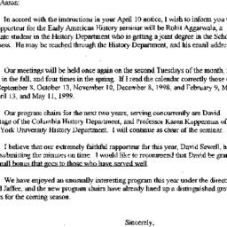 Correspondence, 1999-08-29....